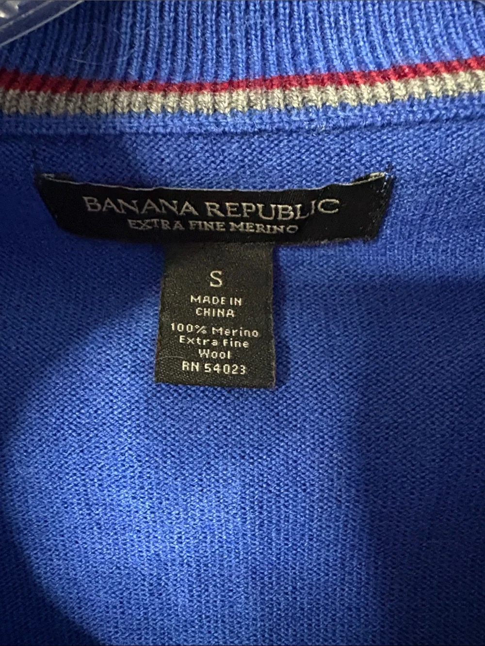 Banana Republic Men’s Zip-Neck Sweater in Royal Blue S